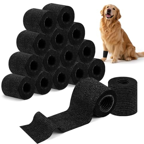 VSSHE Selbstklebender Verband, 16 Roll Selbsthaftende Bandage 5cm x 4.5m Elastische Verbandsmaterial Selbsthaftende Bande Haftbandage Sport Binde für Handgelenk Erste Hilfe Vet Wrap Pet Hund Pferde C