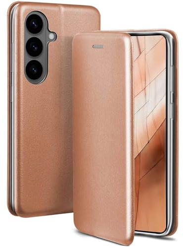 ONEFLOW Business Case für Samsung Galaxy S26 Handyhülle klappbar mit Standfunktion, Klapphülle Flipcase Cover Dünn, PU Leder Hülle mit Kartenfach, 360 Grad Schutzhülle, Rosegold