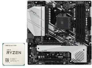 Gaming Motherboard Fit For ASRock X570 Motherboard Set Kit With Ryzen 5 5500 CPU X570M Pro4 4xDDR4 M.2 NVME HDMI RGB USB MATX AM4 Mainboard(Motherboard+CPU)