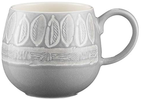 Mason Cash Impressions Durable en grès 350 ML Feuille Mug, Gris