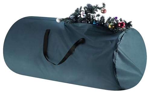 TINY TIM TOTES Christmas Storage Bag-Fits up to 12 FT Artificial Tree-Premium Green Canvas & Zipper-Protect Holiday Decorations & Inflatables, 600d Oxford Nylon, (L) 60” x (W) 30” x (H) 30”