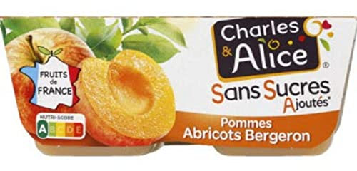 Charles & Alice Dessert aux Fruits Pommes Abricot Charles & Alice 4x100g - Les 4 pots de 100g