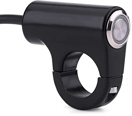 Interruptor del manillar de la motocicleta-Duokon 22mm Motocicleta Manillar Interruptor Botón pulsador ON/OFF Interruptor Manillar Barras de luz antiniebla, Negro(Modelo A)