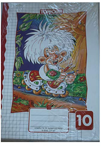 Toppoint Schulhefte Lineatur Nr. 10 kariert mit weissem Rand DIN A5 Inhalt: 16 Blatt - 10 Stück Schulheft