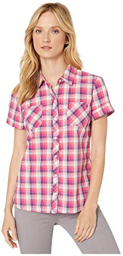 Tommy Hilfiger Women's Colonia Check Cotton Plaid Camp Shirt, Pink Multi, S