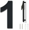 Numero civico esterno moderno acciaio inossidabile,altezza 125 mm, placcato nero (Numero 1 Uno)
