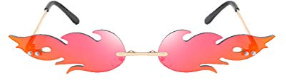 TOYANDONA Flamme Form Brille Sonnenbrille Sonnenbrille Sommer Retro Cat Eye Sonnenbrille Retro Kleiner Rahmen Damen Mädchen Rot