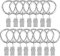 Lot de 15 Anneaux de Rideaux avec Clips décoratifs antirouille Vintage Diamètre intérieur Noir 2,5 cm (Argent)