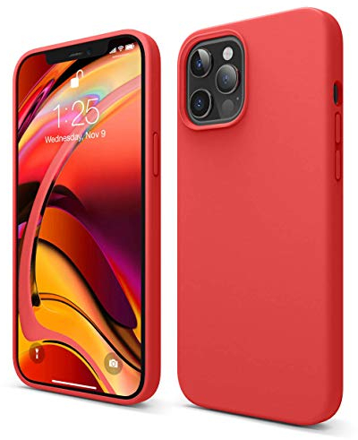 elago Premium Silicone Case for iPhone 12 Pro Max (6.7), Full Body Protection : 3 Layer Shockproof Cover (Red)