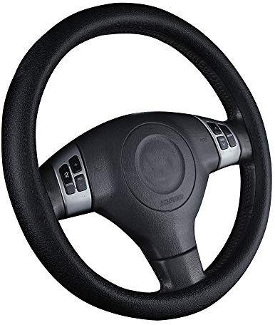 Berfea Lenkradbezüge Silikon Auto Lenkradbezüge 33-38 cm (13-15 Zoll) Universal Weich rutschfest Lenkradhülle,Autozubehör Steering Wheel Cover,Schwarz