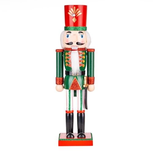 Nataland Schiaccianoci Soldato In Legno Dipinto A Mano 36 Cm, Perfetto Come Decorazione Natalizia, Come Regalo e Da Collezione (36 Cm, Peter)