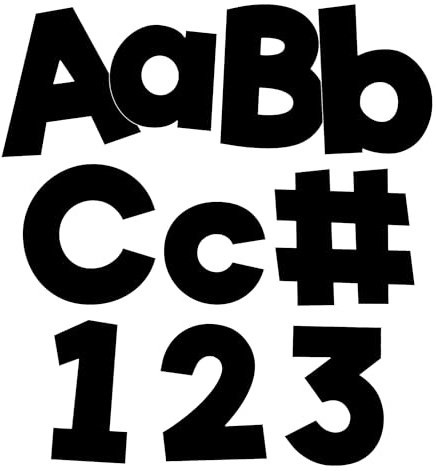 Black Combo Pack EZ Letters, 219 Pieces | Upper and Lowercase Alphabet, Numbers, Punctuation, and Symbols for Bulletin Board, Posterboard, Party, and Classroom Decor