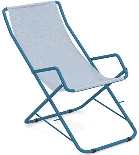 Emu Bahama Sdraio Oscillante Pieghevole Art. 170 Colore Blu 61 Telo in Textilene Colore Celeste