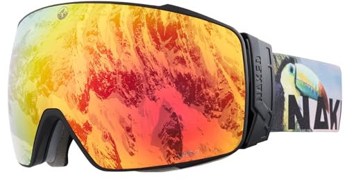 NAKED Optics Skibrille Männer, Ski Brille Frauen, Snowboardbrille (STORM Tucan, ohne Schlechtwetterglas)