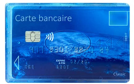 Color Pop® Etui Rigide blindé 1 Carte bancaire Anti-piratage (Anti-RFID)- Fabrication française - Protection des données bancaires - 6 x 9 cm (Bleu)