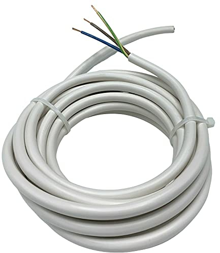 Câble électrique NYM-J - 3 x 1,5 mm² - Pour pièces humides - 3 brins - 1,5 mm2-3 - 5-10-15 20 m - Taille : 10 m