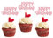 Gyufise 24pcs Happy Birthday Cupcake Toppers - Pink Glitter Cake Picks for Celebrating Parties & Showers