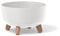 Pot de fleurs bas 6,8L avec pieds amovibles et insert 285 mm, Blanc