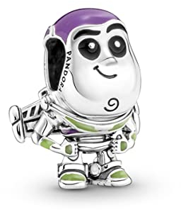 PANDORA Disney x Pixar Buzz Lightyear Charm aus Sterling-Silber, Kompatibel Moments Armbänder, 792024C01