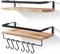 himaly Floating Shelves for Wall Set of, 2 Rustic Wooden Shelves Decorative Storage Book Shelves for Bathroom, Bedroom, Living Room, Kitchen