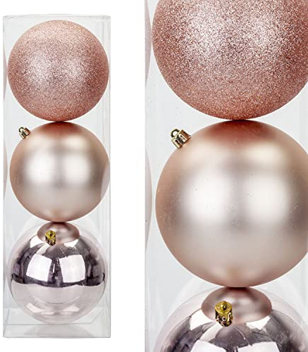 VFM - Rose 12cm Christmas Baubles (3 Pack)