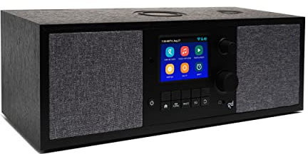 Grace Digital Mondo Elite Duo Smart Internet Radio, Bluetooth, Wi-Fi, 7-Day Alarm – Microphone Free (Black Ash)