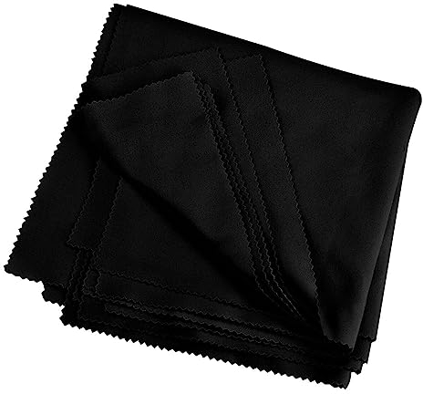 VCRANONR 10 Stück Microfaser Brillenputztücher Weich Mikrofasertücher 30x30 Schwarz Schallplatten Reinigen Microfasertuch Fußelfrei Reinigungstuch Microfaser für Schallplatten Microfasertuch Reinigung