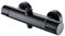 AFUDER Mitigeur Thermostatique de Douche 38℃ Bain noir Thermostatique de Douche Robinet de Douche à Deux Sorties Bas G 1/2 Haut 3/4 BSP Robinet de Douche en Laiton Chromé