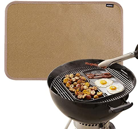 Feuerlöschdecke - Tragbarer Feuerkorb aus Glasfaser, feuerfeste Matte bis zu 2012 ° F für Holzofen, schützt den Boden vor Glut