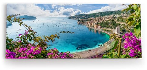 Paul Sinus Wandbild 120x50cm Côte d’Azur Küstenstadt Mittelmeer Sommer Frankreich Bucht