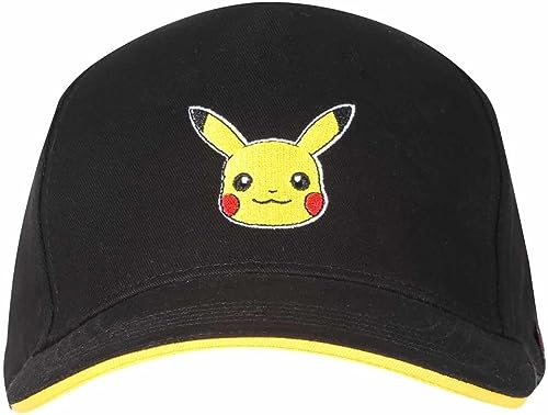 Pokémon Pikachu Badge Unisex Cap schwarz 100% Baumwolle Fan-Merch, Gaming
