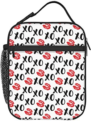 BAAROO XOXO Lunchbox – isolierte Lunch-Taschen für Damen/Herren/Mädchen/Jungen, abnehmbarer Griff, Lunchbox, Mahlzeiten-Tragetasche, mehrfarbig 019