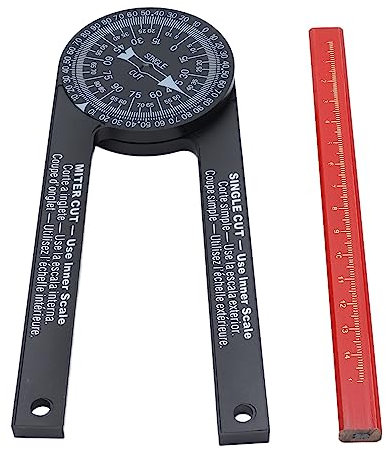 Fdit Goniometro per Troncatrice, Mirino Angolare Rotazione Libera di 360 Gradi Misura Portatile Accurato Goniometro per Troncatrice per la Lavorazione del Legno Lavorazione dei Metalli
