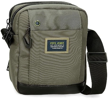Pepe Jeans Herren Leighton Luggage Messenger Bag, grün, Einheitsgröße, Schultertasche mit zwei Fächern