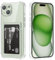 Coque pour iPhone 15 Plus avec Porte Cartes, Souple TPU Silicone Transparente Protection de la Caméra Étui Portefeuille Lentille Anti-Rayures Carte Housse
