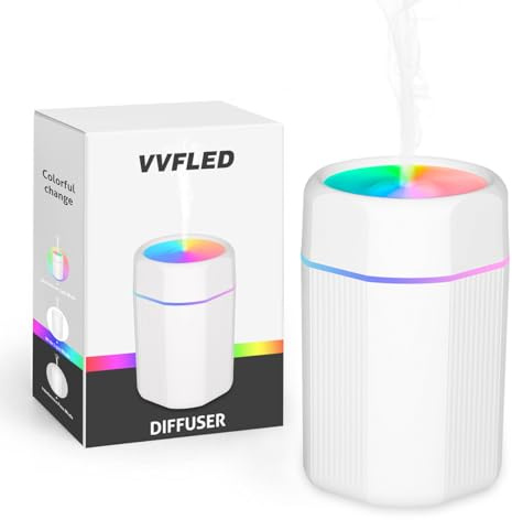 VVFLED Diffuseur d'Huiles Essentielles Portable Blanc