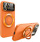 Dqtaoply for iPhone 11 Pro MAX Case, with Kickstand Magnetic Camera Cover Shockproof Anti-Scratch Silicone Phone Case for iPhone 11 Pro MAX - Orange