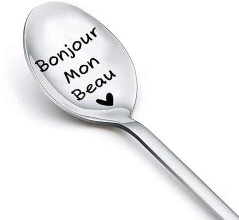 Cadeau Couple Amoureux Cuillère Bonjour Mon Beau Idée Cadeau Homme Petit Ami Cuillère à Café Dessert Cadeau Copine Mari Saint Valentin Couple