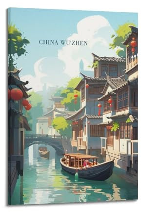 HAYZE Reiseposter China Wu'Zhen, dekoratives Leinwandbild, Wand- und Kunstposter, Gemälde, 30 x 45 cm