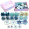 20 Stück Kunstblumen Blumenköpfe, Kunstblumen Klein Fake Blumen für DIY Kranz Handwerk Basteln Scrapbooking Deko Hochzeit Partei Haus Garten Dekorativ
