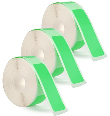 3 Rollen Etikettenband für Phomemo D30 Etikettendrucker, 12mm x 40mm Thermopapier Aufkleber Wasserfest Selbstklebendes Etikettenband Ersatz für Zuhause Büro Schule Dateien (Grün)