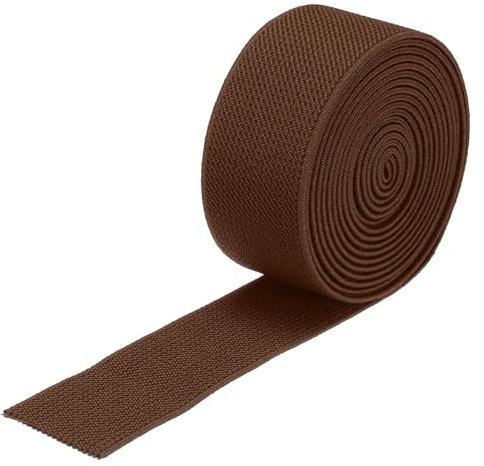 QUARKZMAN 3cm Gummiband Breit zum Nähen, 2 Meter Elastic Rubber Band, Breites Gummiband für Hosen, Bund, Stoffe zum Nähen (Braun)