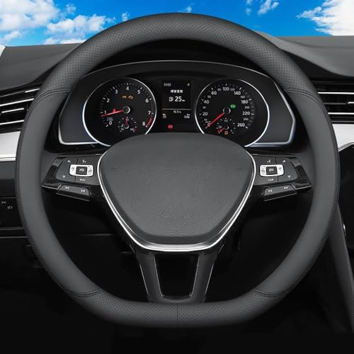 ZXCVDF Lenkradbezug Auto für Nissan Qashqai 3 (III) J12 I 2021-2024,Mikrofaser Leder Lenkradhülle 37-38cm/15'' Lenkradhülle für Sommer & Winter Anti Rutsch Lenkradabdeckung Lenkradschoner