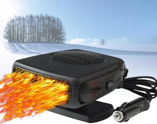 Leaflai Car Heater 12V Winter Car Defogger Kit, 150W Portable Auto Heater Fan That Plug into Cigarette Lighter Car Defroster, 2 in 1 Fast Heating/Cooling Car Demister for Small Car