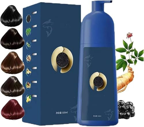 Zhihuashi Caviar Protein Haarfärbeshampoo, Qiweitang Haarfärbeshampoo, Bubble Dye Shampoo, Caviar Protein Haarfärbeshampoo Für Frauen Und Männer, Geeignet Für Alle Haartypen (Dark brown, 1)