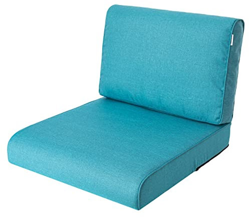 Bjird Sitzkissen 70x70 cm für Rattanmöbel – Sessel & Stühle – 2-teilig (Sitz + Rückenlehne) – Indoor & Outdoor – Wasserabweisend – Anti-Rutsch – Oeko-TEX - Blau