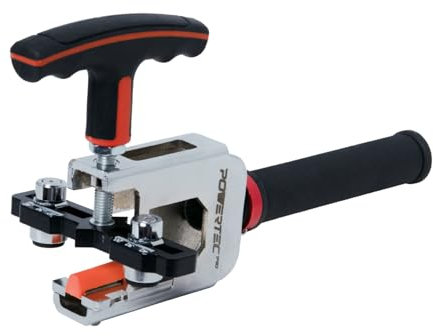 POWERTEC Pro 71986 Premium Fliesenbrecher, großformatig, 3,8 cm Hals, bricht Fliesen bis zu 15 mm Dicke, verstellbare Breite, Gummigriff