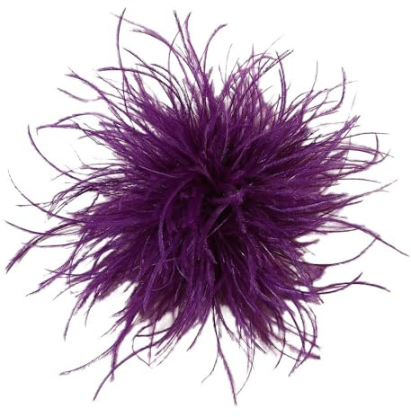 Feder BroscheFlauschige Straußenfeder Brosche Braut Hochzeit Party Weihnachten Kleid Up Corsage Pin Hut Zubehör für Frauen Hochzeitsfeier Tanz Bankett Kleid Kleidungsaccessoires,Violett