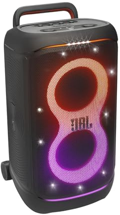 JBL PartyBox 520 Tragbarer Party-Lautsprecher, batteriebetrieben, mit AI-Soundverstärkung, bis zu 15 Stunden Spielzeit, spritzwassergeschützt, IPX4, Multiradiator-Anschluss