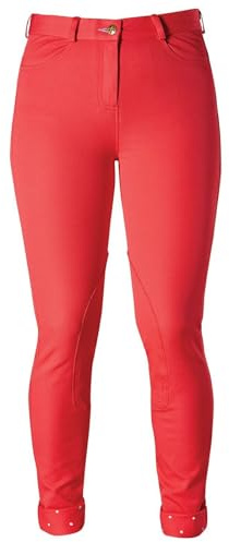 HKM Women's Savona Style Alos Full seat Riding Breeches, Red, 34